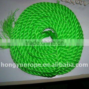 Green PE 3 Strands Twisted Rope