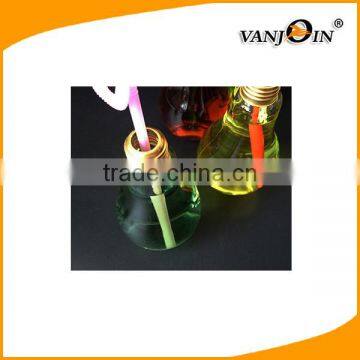 Hot Selling 400ml Juice Beverage PET Plastic Light Bulb Shape Bottles With Straw photo-3