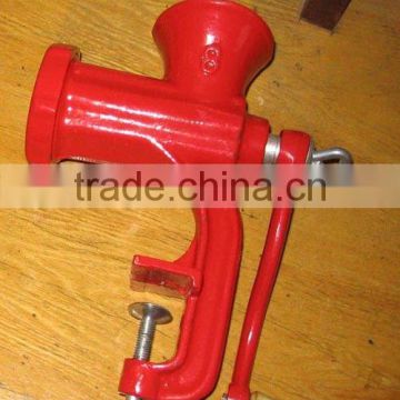 manual red coated meat mincer,meat processing machine