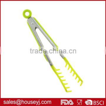 hot sell stainless steel and nylon spaghetti tongs