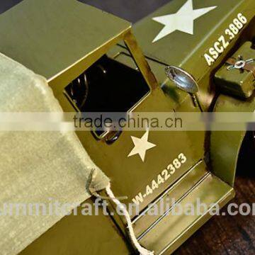 Metal Handmade Military Vehicle Old Car Model photo-3