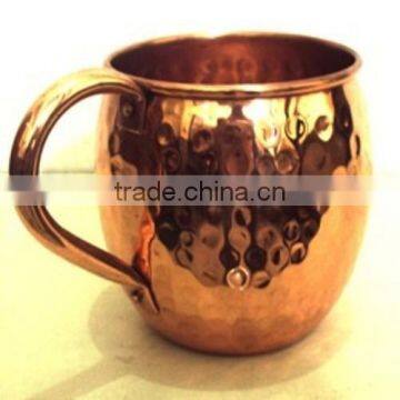 100% PURE COPPER FDA APPROVED HAMMERED BARREL DRINKING MUG WITH RIVETED HANDLE FOR MOSCOW MULE, VODKA photo-4