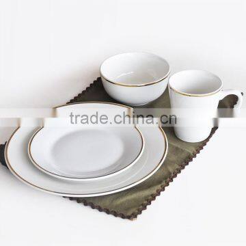 16pcs Porcelain Dinner Set With Gold Line,porcelain Dinnerware Set With Gold Lines,ceramic Gold Line Dinner Set photo-3