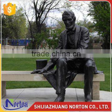 garden decoration bronze sitting Abraham Lincoln sculpture NTBH-S830X