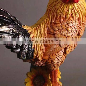 Garden Ornaments Resin Cock Figurine Farm Animal Rooster Statue photo-4