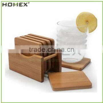 Bamboo Coaster Set for Drinks Homex-BSCI/ FDA/ LFGB