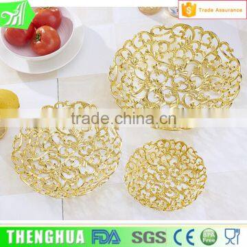 Gold Fruit Plating Silver Plate Serving Tray photo-2