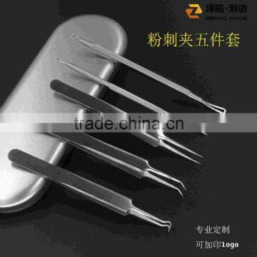 5 piece stainless steel needle acne acne blackhead acne clip tool suit spot wholesale tin acne needle