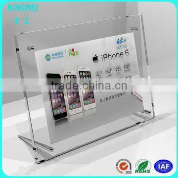 KM-CP61 Kingmei Counter Frameless Crystal Acrylic Plexiglass Picture Frame With Metal Screw Holder photo-4