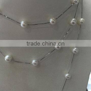 AAA 6-7mm Freshwater Pearl Necklace With White Silver Clasp photo-3