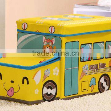 Bus Shape Storage Boxes,non Woven Fabric Storage Box Storage Bins,collapsible Foldable Storage Packing Box With Lid and Handle photo-2