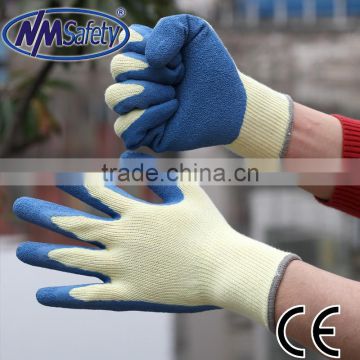 NMSAFETY 10 gauge cheapest crinkle latex safety gloves latex coating glove