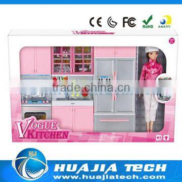 2014 kitchen set toy for children play toy with Barbie doll entertainment