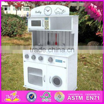 2017 New Design Pretend Play White Wooden Toy Kitchens for Toddlers W10C267 photo-4