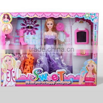 dress up fun ABS 11.5" plastic doll for kids with EN71