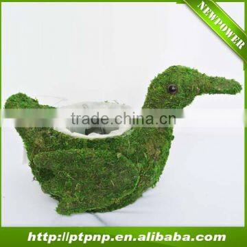 animal flower pot moss and sisal pot garden decoration