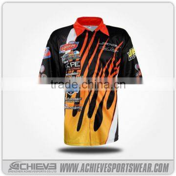 Custom sublimation breathable crew shirts racing team wear