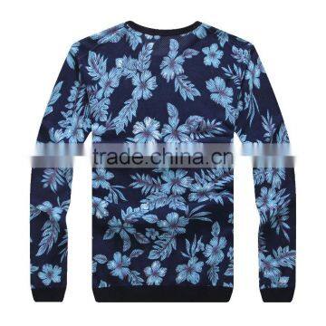 Men's Round Neck Printed Knitting Pullover Sweater photo-2