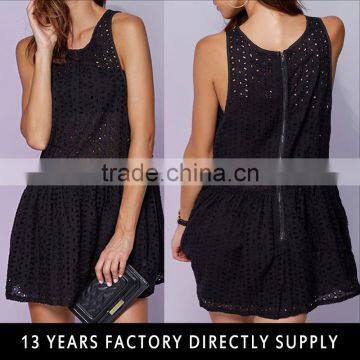 Latest women Sleeveless short net midi dresses designs