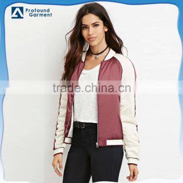 hot sale fashion thick wind breaker two tone color winter women jacket model 2016