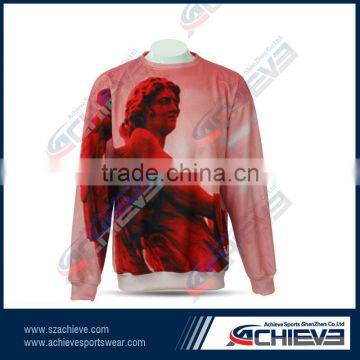 100% polyester custom printed crewneck sweatershirt