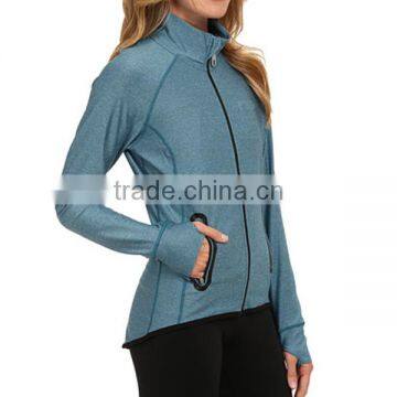 Performance Technical Stretched Yoga Fitness Jackets With Thumbhole photo-3