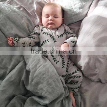 Custom Leaf Print Romper One Pieces Cute Suit for Newborn Gift photo-2