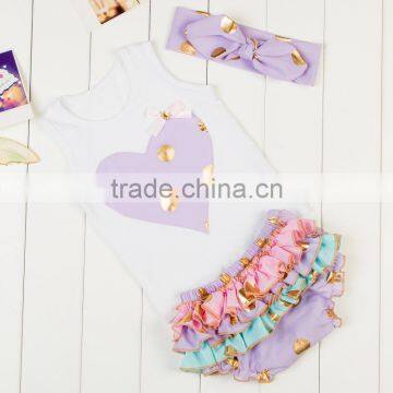 Wholesale Baby Clothing Set Girls Boutique Ruffles outfits Kids Boutique Clothes Toddler Baby Girl Clothing Set