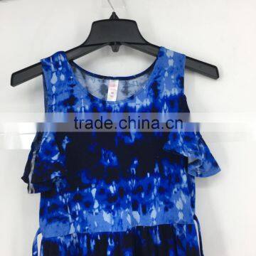 Girl's Stock Fashion Dip Dye Washed Colder Shoulder Summer Dress photo-3