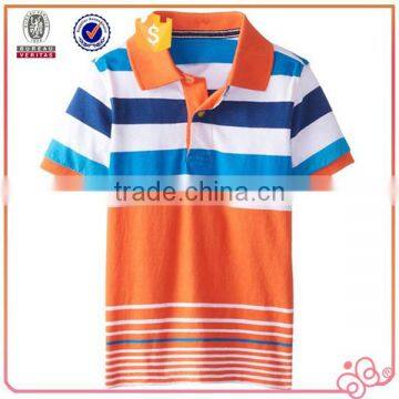 2015 Latest Design Stripe Printing Fancy Boys Child Cloths With Polo Collar photo-4