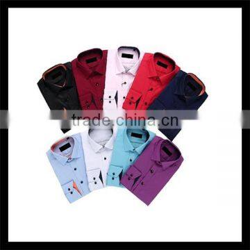 2014 new products multicolored wind neck man long sleeve shirt clip