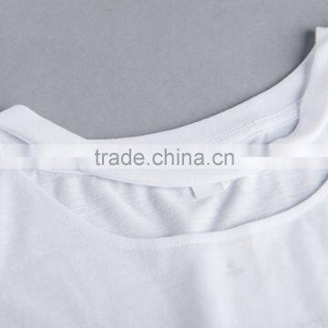 Fashion Lady Side Slits Asymmetric Hem T-shirt .sublimation Blanks. Print Your Own Design. Real Factory photo-3