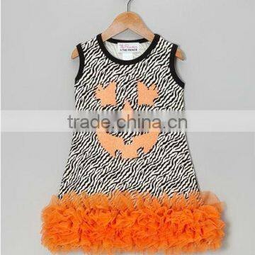 Black & Orange Zebra Sparkle Pumpkin Ruffle Dress - Infant, Toddler & Girls