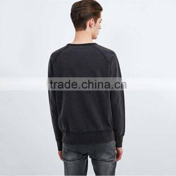 Custom Blank Black Crew Neck Pullover Hoodie Wholesale Plain Hoodies photo-2