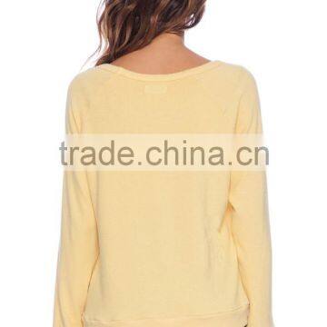 Custom Comfortable Women Smiling Face Printed Loose Fit Sweatshirt With Long Sleeve photo-4