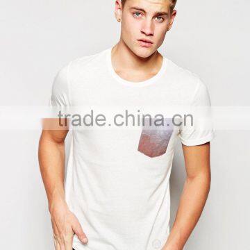 Custom Men Short Sleeve Cotton t Shirt With Printed Pocket Wholesale photo-3