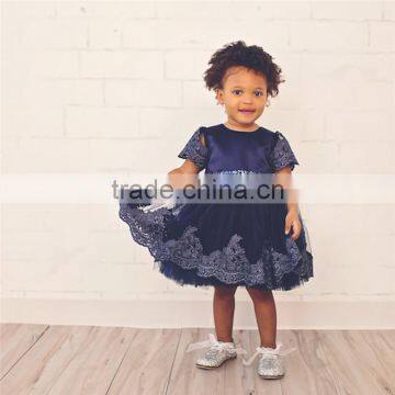 Girls Short Sleeved Wedding Dress Big Bow Dress Lace Wedding Dress Bridal photo-5