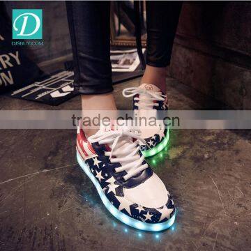 Hot selling Lace-up Casual Sneakers LED Shoes Women Shoes