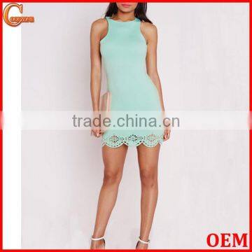 Fashion laser cut scalloped party dresses short party dress 2015