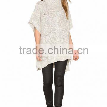 Latest Design Side Slits Women Poncho Fashion Hooded Poncho 2017 photo-2