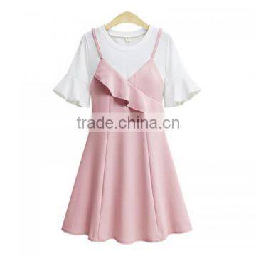 2017 Cotton A-line One-piece Lady Dress photo-3