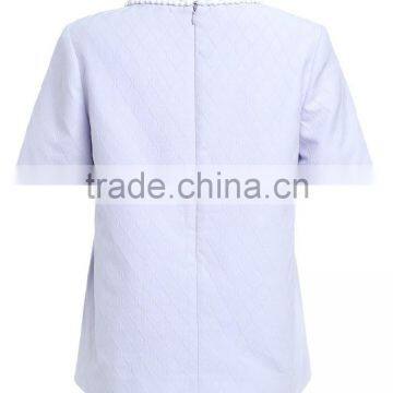 2016 Ladies Diamond-shaped/quilted Light Purple Shirt/blouse photo-3
