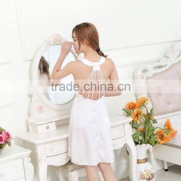 Ms vendors straight for the 2017 summer sling sexy nightgown emulation silk pajamas appeal backless household to take on a commi