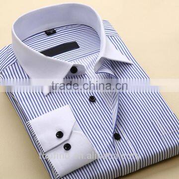 China Shirt Factory Competitive Price Oem Fashionable Perfect Quality Stripe Pattern Men's Dress Shirt With Long Sleeve photo-2