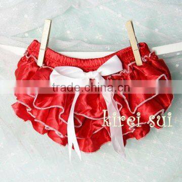 Red White Satin Ruffles Panties Bloomers BS27