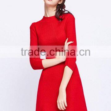OEM Custom Latest Formal Design Wool Knitting Pattern Sweater Dress for Women photo-2