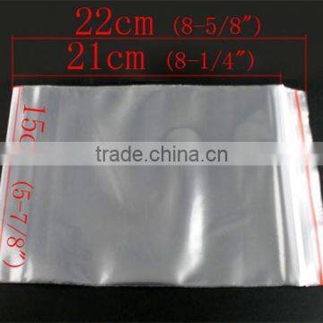 Plastic Zip Lock Bags Rectangle Transparent 22cm X15cm photo-2