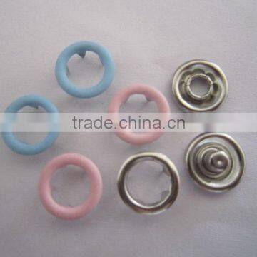 Enviromental-friendly Baby Jumpsuit Brass 4 Part Nickel Color Ring Style Prong Snap Button 9.5mm