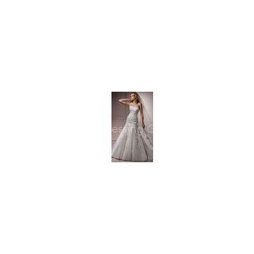 Sweetheart A - Line One Shoulder Lace Appliqued Wedding Dressing Gowns / Bridal Gown