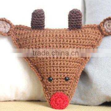 hand knitting christmas rudolph the reindeer cushion diy craft kits